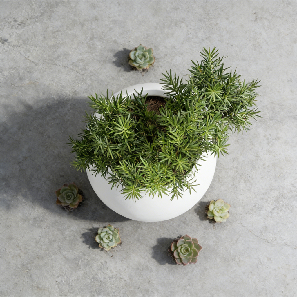 Heart Soars Modern Round Planter Pot, White, Smooth Finish, 17x17x13 Inches, Indoor Outdoor Garden Decor