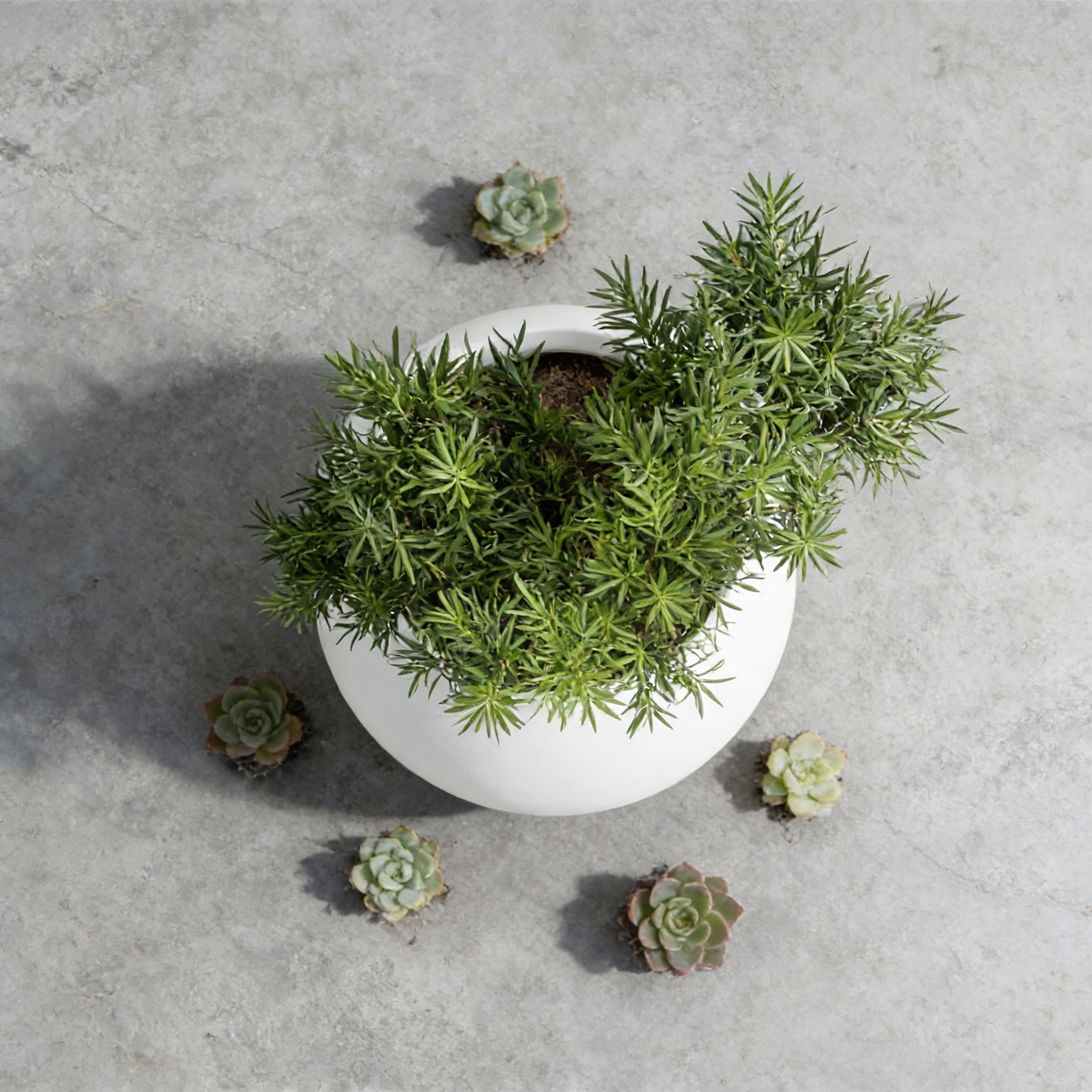Heart Soars Modern Round Planter Pot, White, Smooth Finish, 17x17x13 Inches, Indoor Outdoor Garden Decor