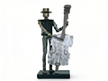Heart Soars Musician with Cello Sculpture Figurine, Metal Art Decor, 12.8x3x4.7 Inches