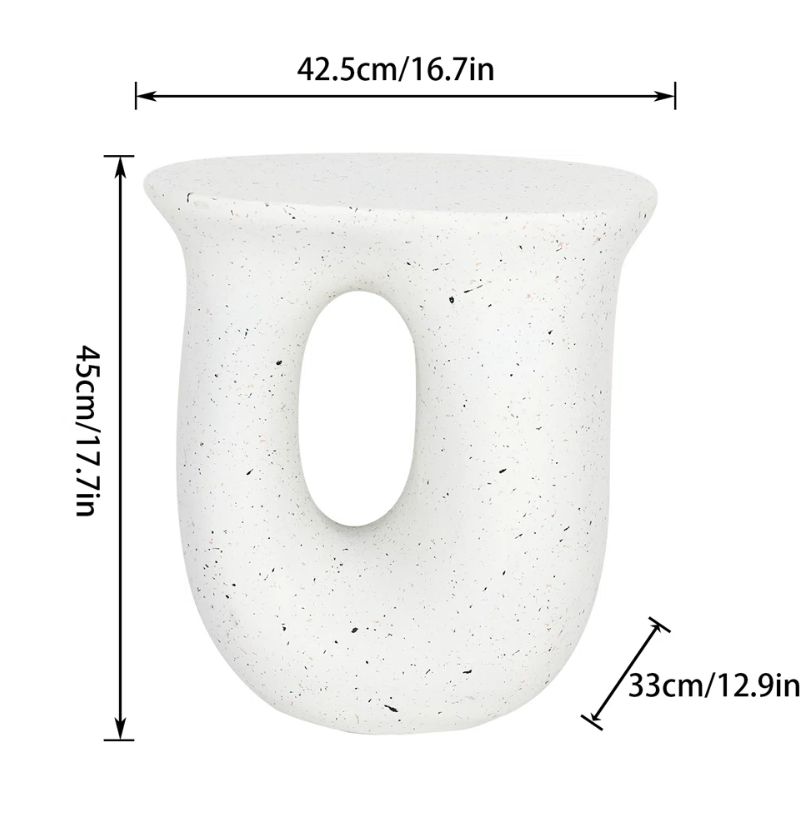 Heart Soars MGO Side Table U-Shaped Side Table Concrete Accent Coffee Table