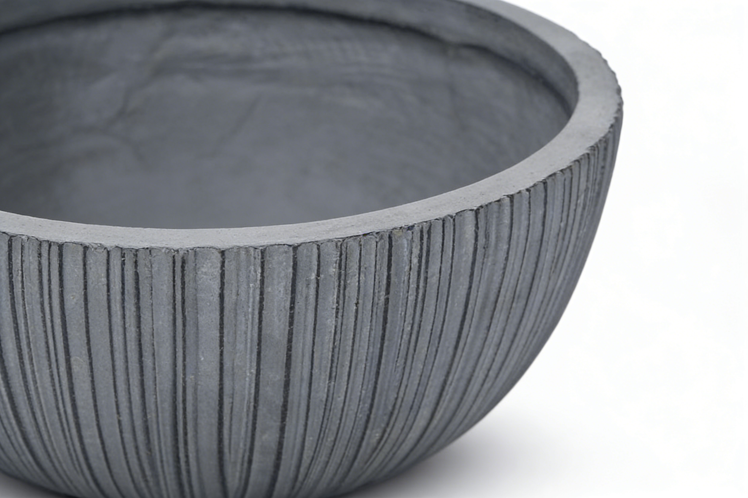Heart Soars Textured Bowl Planters Set, Gray, Magnesium Oxide Material, 3 Pack, 11.4", 14.4", 16.9" Diameter