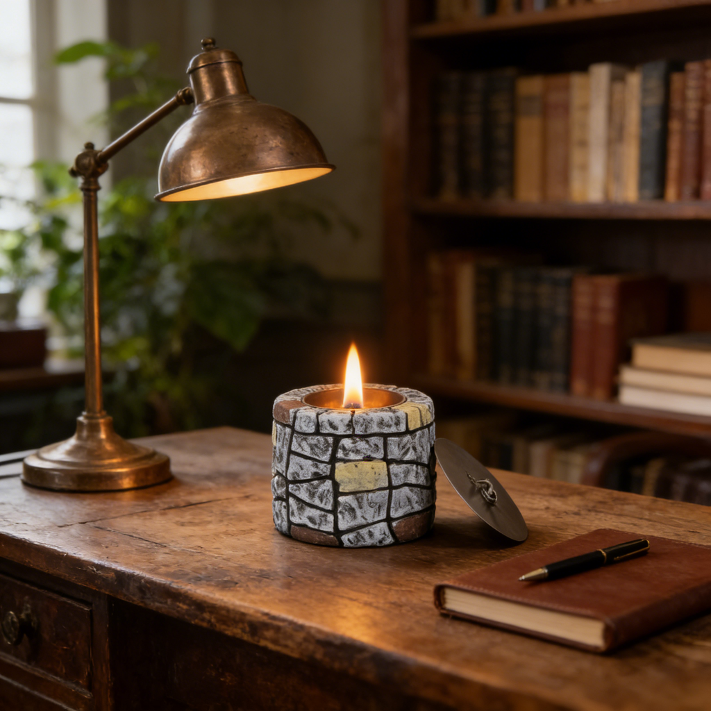 Mini Stacked Stone Concrete Tabletop Fire Bowl（no alcohol）
