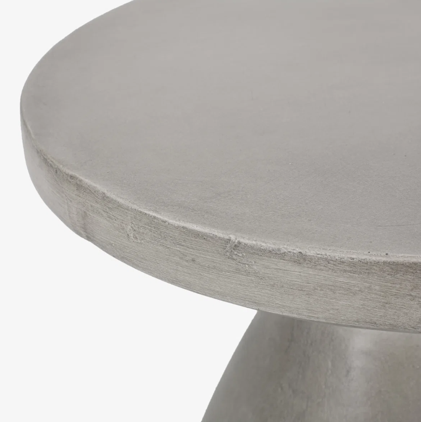 Heart Soars Sculptural Concrete Accent Table – Indoor/Outdoor Hourglass Side Table