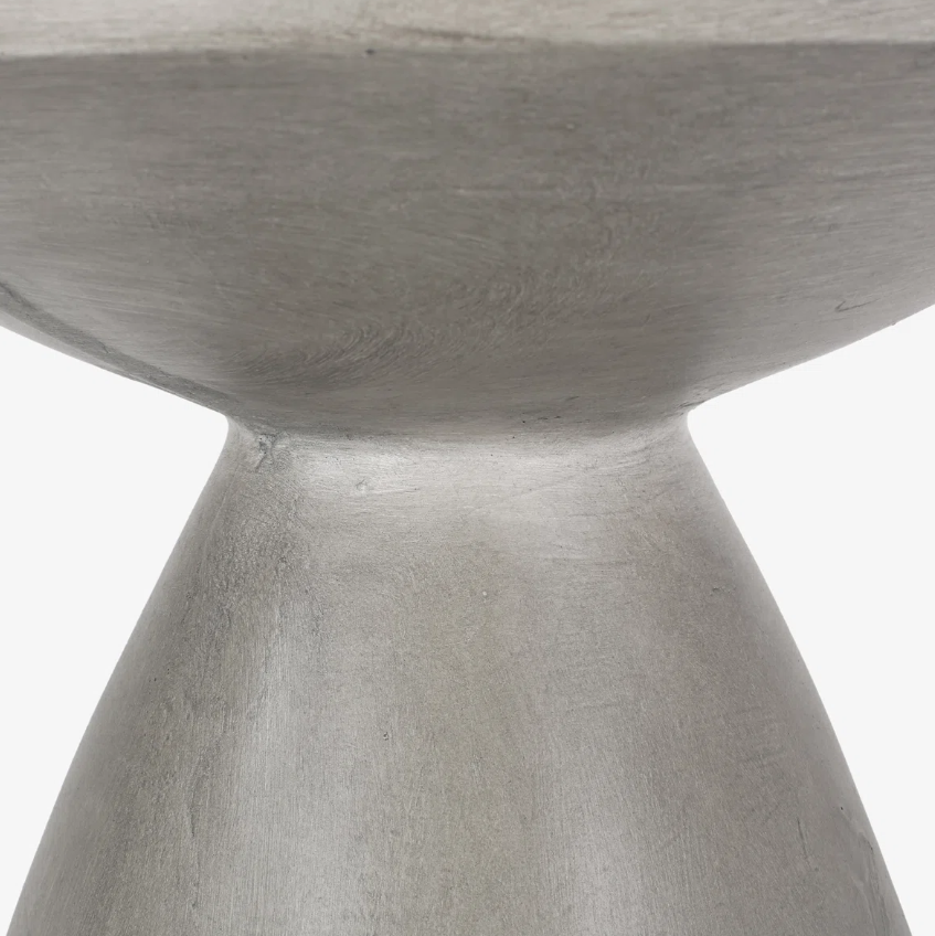 Heart Soars Sculptural Concrete Accent Table – Indoor/Outdoor Hourglass Side Table