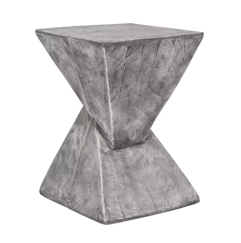 Heart Soars Nordic Wabi-Sabi Wood-Look Geometric Diamond Accent Table for Living Room Side Table