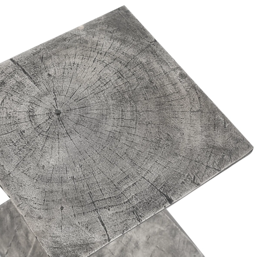 Heart Soars Nordic Wabi-Sabi Wood-Look Geometric Diamond Accent Table for Living Room Side Table