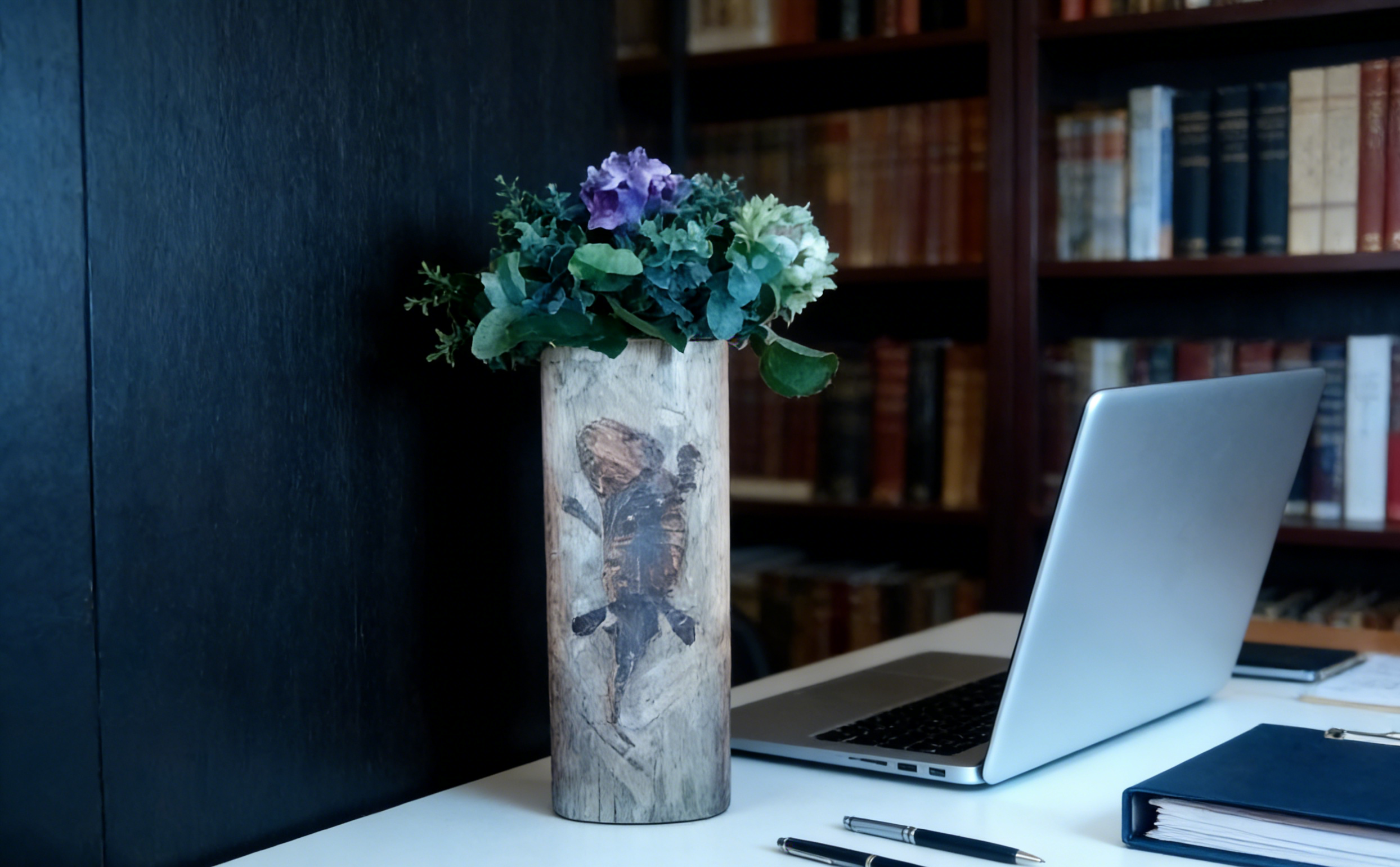Dinosaur Fossil Wood Vase | 20×13.5×51 CM | Rustic Floral Decor Accent 🪵