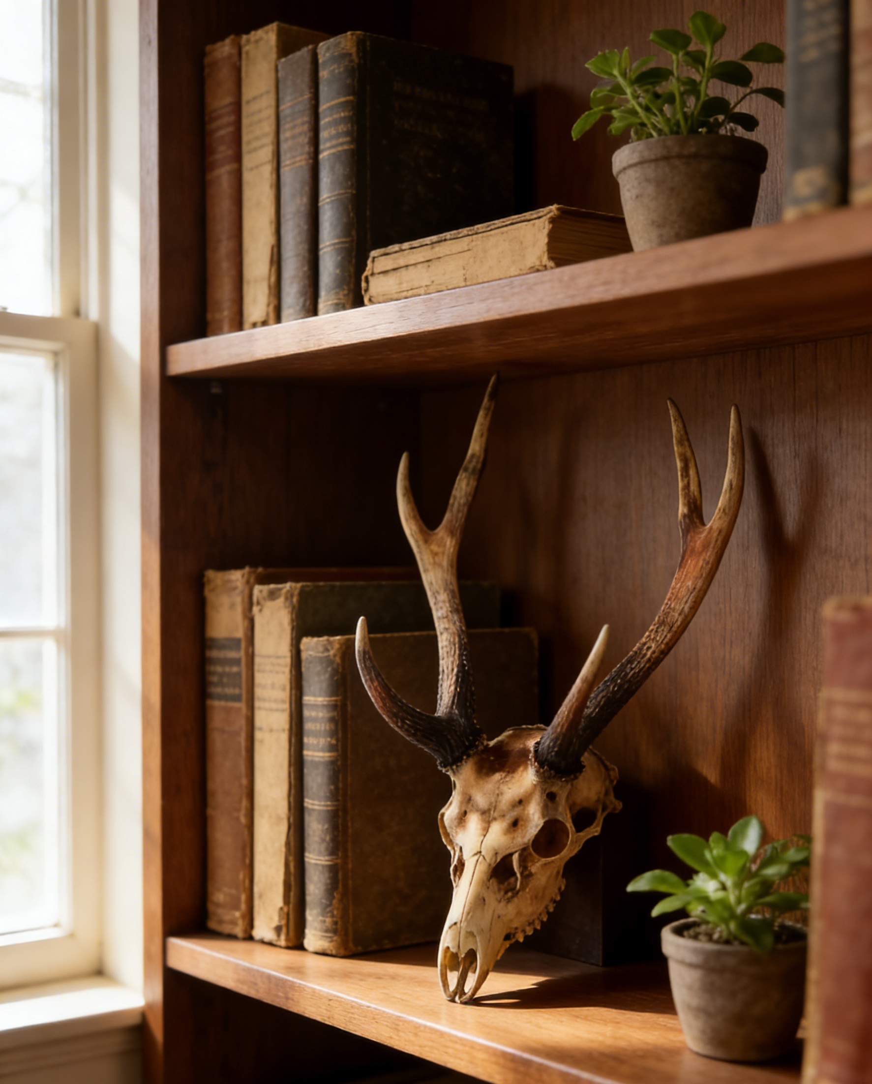 Deer Skull Antler Wall Hanging | 41×23×70.5 CM | Rustic Cabin & Boho Home Decor 🦴