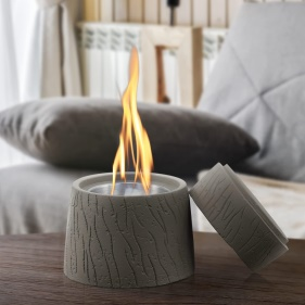 Heart Soars Tabletop Fire Bowl（no alcohol）, Concrete Tabletop Alcohol Burner with Lid, 4.5x4.5x4.7 Inch, Includes Cotton Wick, Burner, Extinguisher