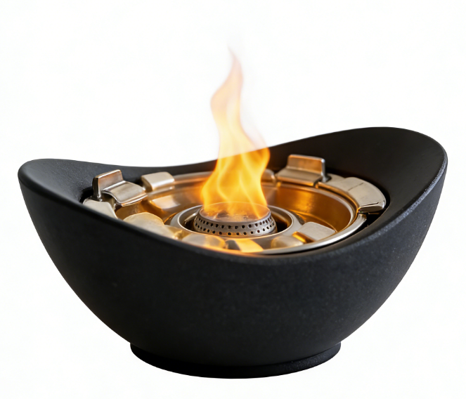 Heart Soars Tabletop Fire Bowl (Magnesium Oxide) -（no alcohol） Portable Mini Tabletop Fire Pit with Burner, Extinguisher, Pebbles & Rain Cover for Indoor/Outdoor Home Decor, Patio, Parties