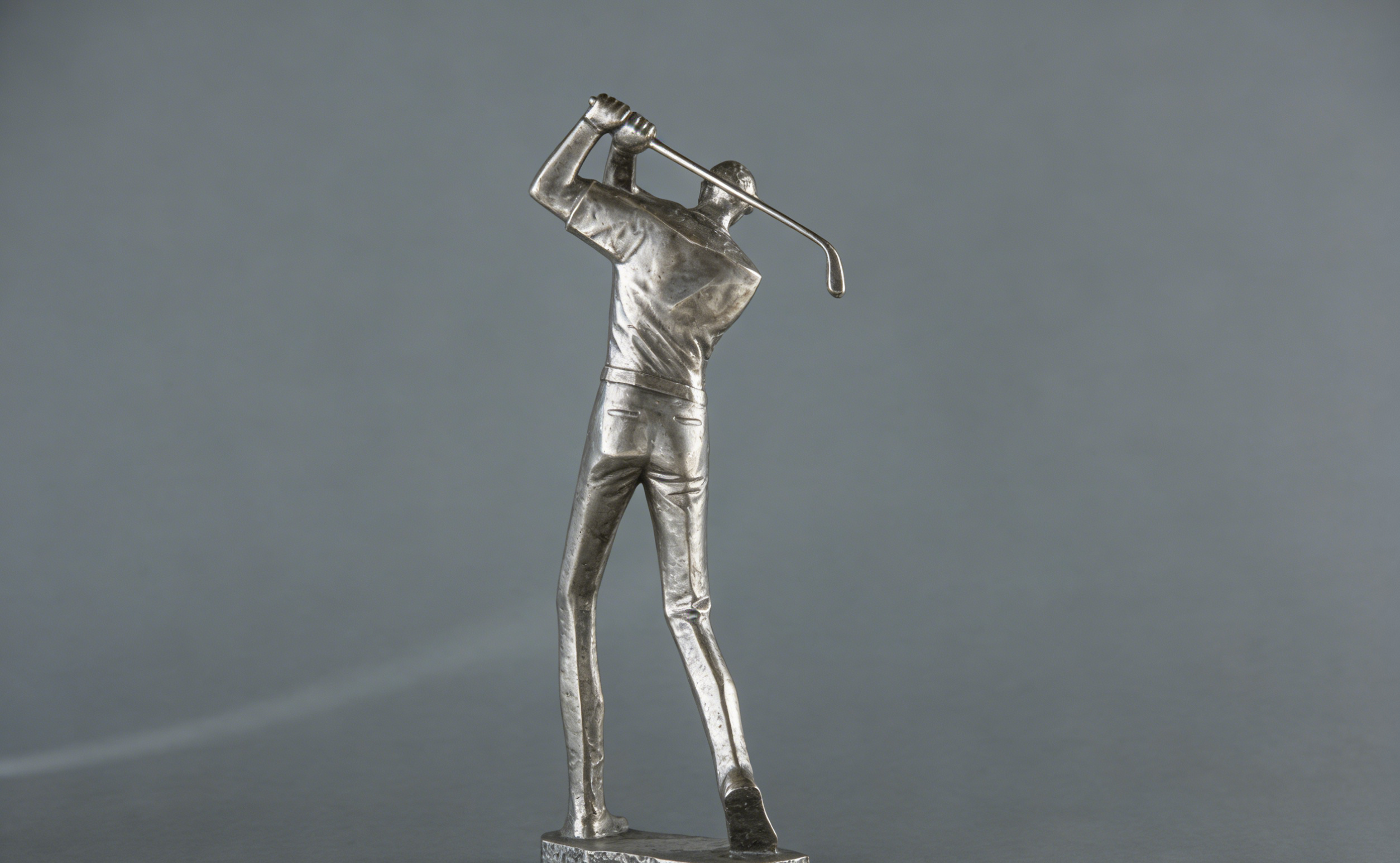 Golfer Swing Sculpture | Silver-Tone Golf Player Statue | Modern Home & Office Decor for Golf Enthusiasts