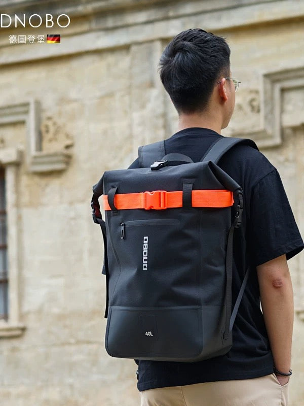 Outdoor Waterproof Backpack, 40L Large Capacity, Hiking Cycling Travel Daypack, Double Shoulder Bag for Men