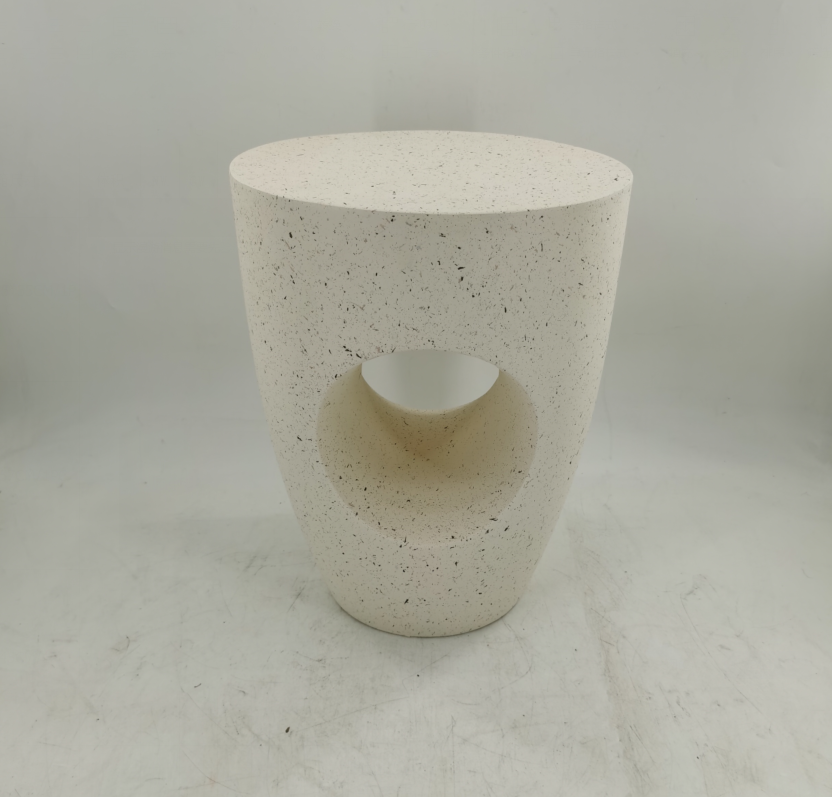 Heart Soars Weatherproof Concrete Side Table – Lightweight Outdoor Accent Table