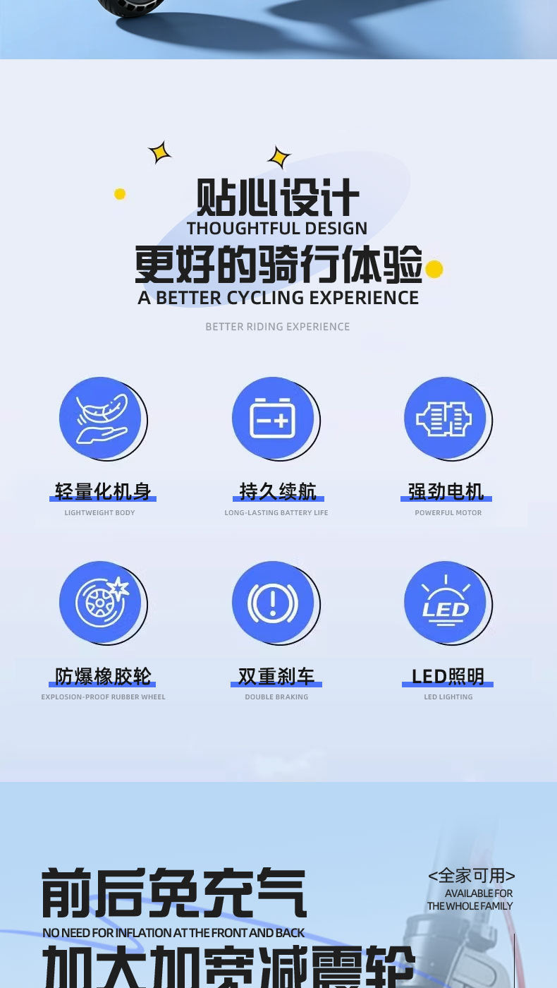Electric Scooter, Portable Folding Commuter Scooter for Adults and Students, Urban City Riding