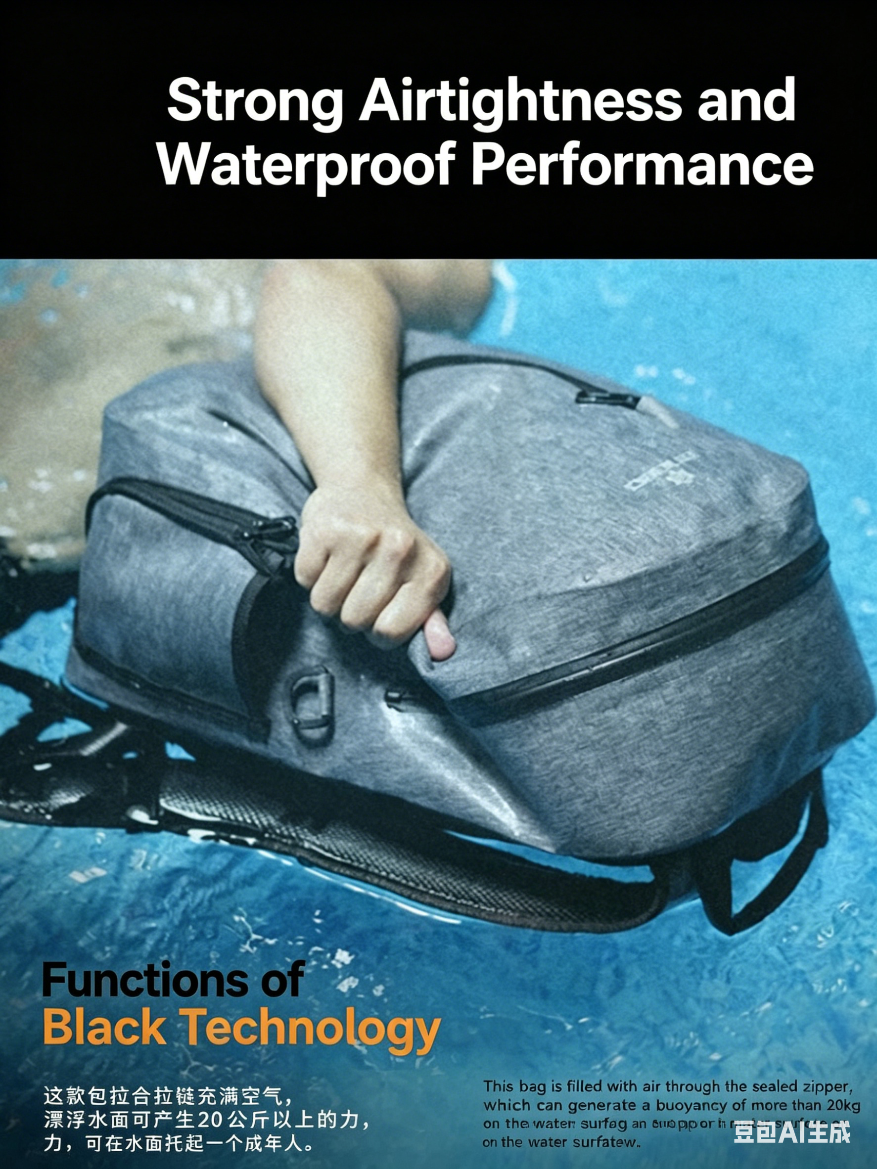 Outdoor Multifunctional Airtight Waterproof Backpack, 24L Large Capacity, Abrasion-Resistant, for Hiking, Climbing, Travel