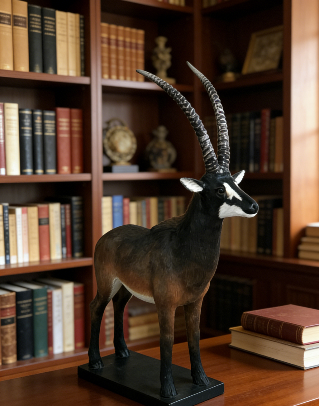 African Antelope Sculpture | Realistic Wildlife Figurine | Rustic Safari-Inspired Home Decor