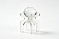 Heart Soars Crystal Ball Sculpture with Four-Legged Stand, Clear Acrylic Decorative Figurine, 4.3x4.3x10.2 Inches