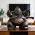 Heart Soars Sumo Wrestler Sculpture Figurine, Bronze Finish, 24x16x23.5 cm Decorative Art Piece