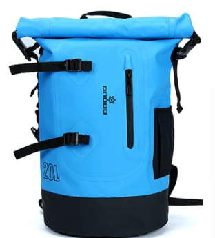 Waterproof 20L Backpack for Men and Women, Large Capacity Roll-Top Travel Sports Bag for Outdoor Activities Such As Surfing, Rafting and Water Sports