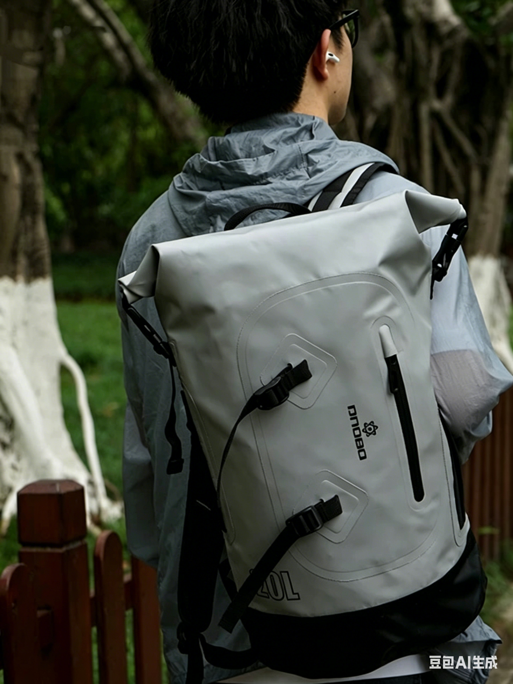 Waterproof 20L Backpack for Men and Women, Large Capacity Roll-Top Travel Sports Bag for Outdoor Activities Such As Surfing, Rafting and Water Sports