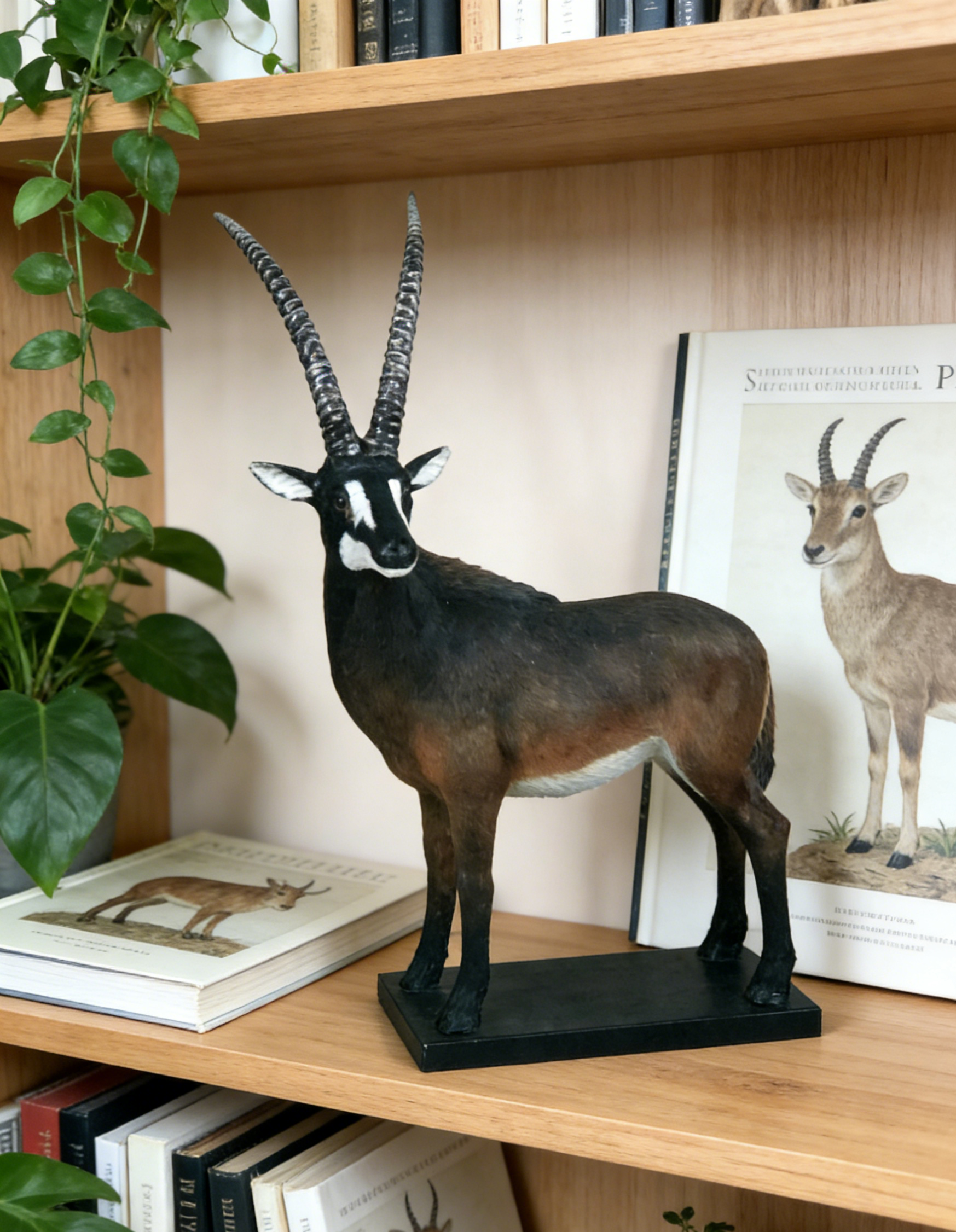 African Antelope Sculpture | Realistic Wildlife Figurine | Rustic Safari-Inspired Home Decor