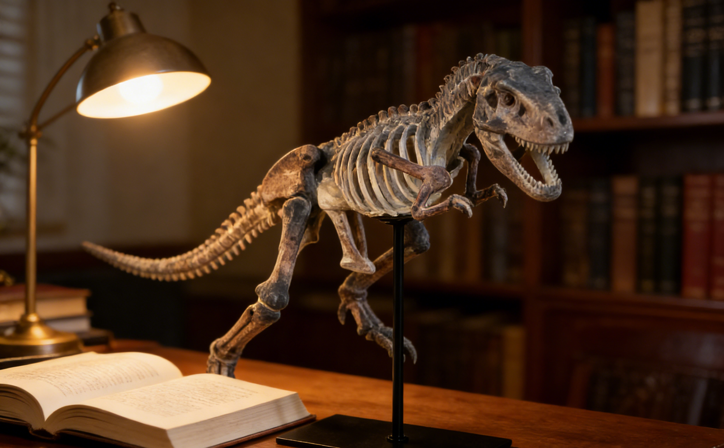 Velociraptor Dinosaur Skeleton Statue | 61×22.5×36 CM | Prehistoric Home Decor 🦴