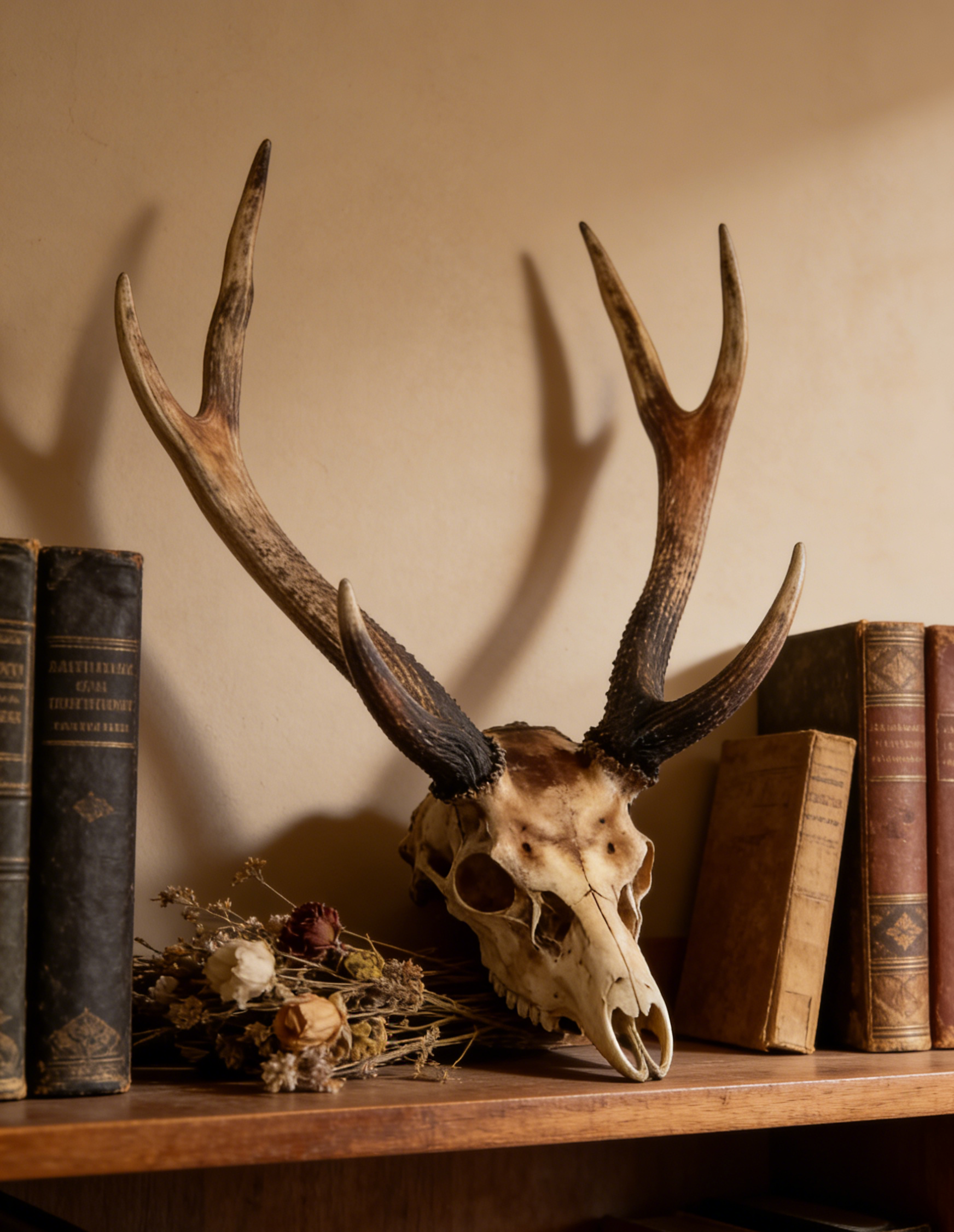 Deer Skull Antler Wall Hanging | 41×23×70.5 CM | Rustic Cabin & Boho Home Decor 🦴