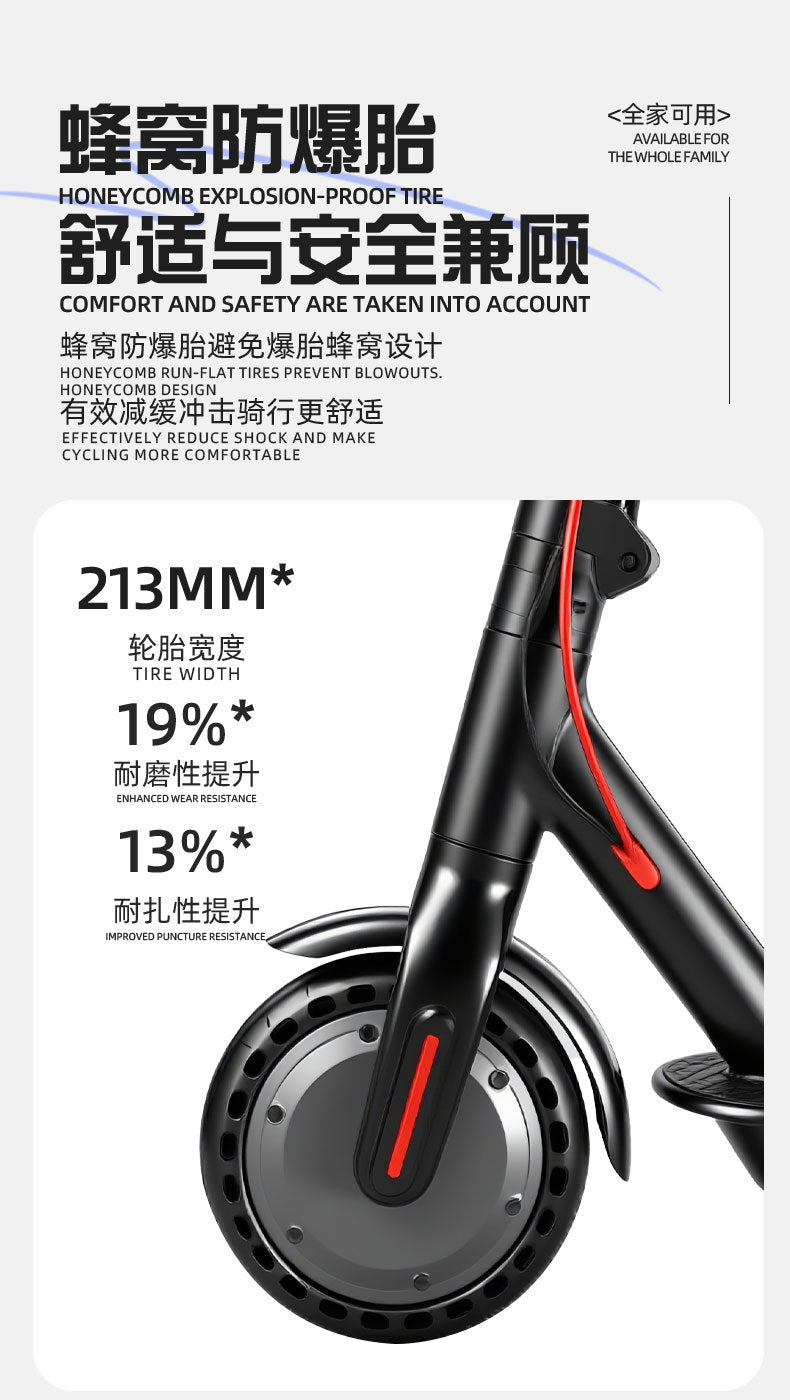 Electric Scooter, Portable Folding Commuter Scooter for Adults and Students, Urban City Riding