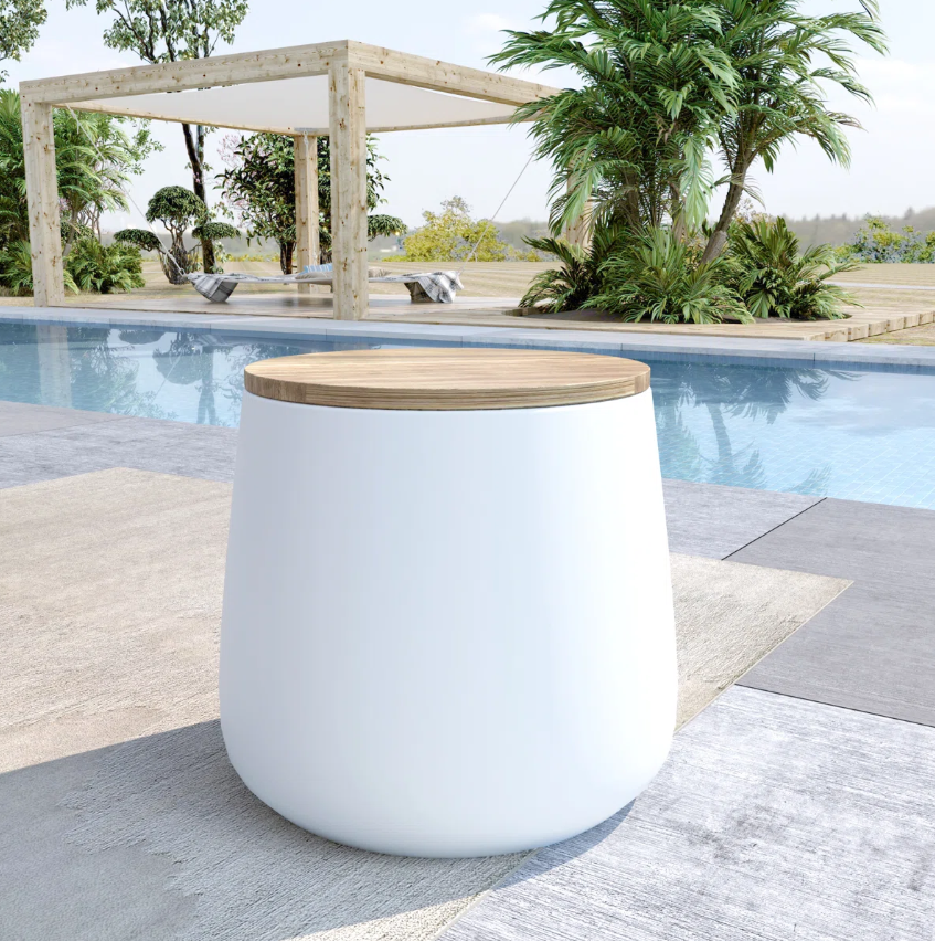 Heart Soars MGO Side Table Ceeva Round Outdoor Side Table, 17'' in. W 17'' in. D
