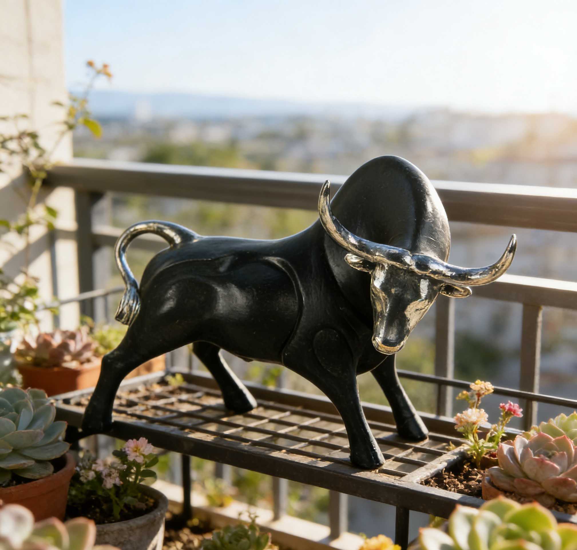 Electroplated Bull Statue | 38×22×26.5 CM | Modern Home & Office Decor ✨