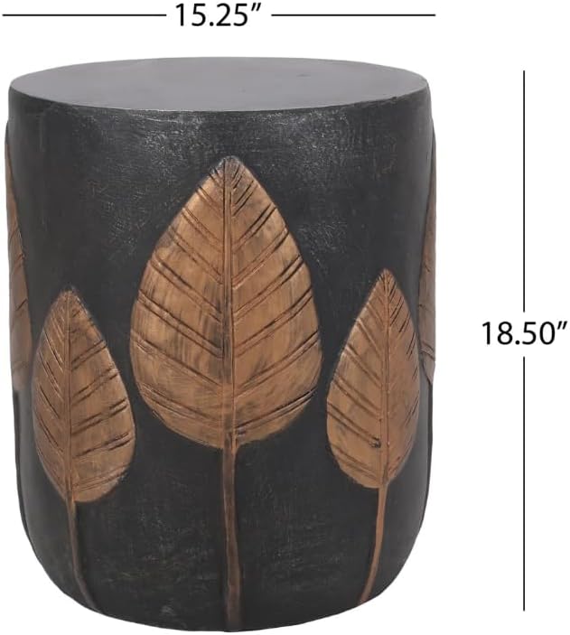 Heart Soars Evart Round Metal Outdoor Side Table, 15.25'' in. W 15.25'' in. D