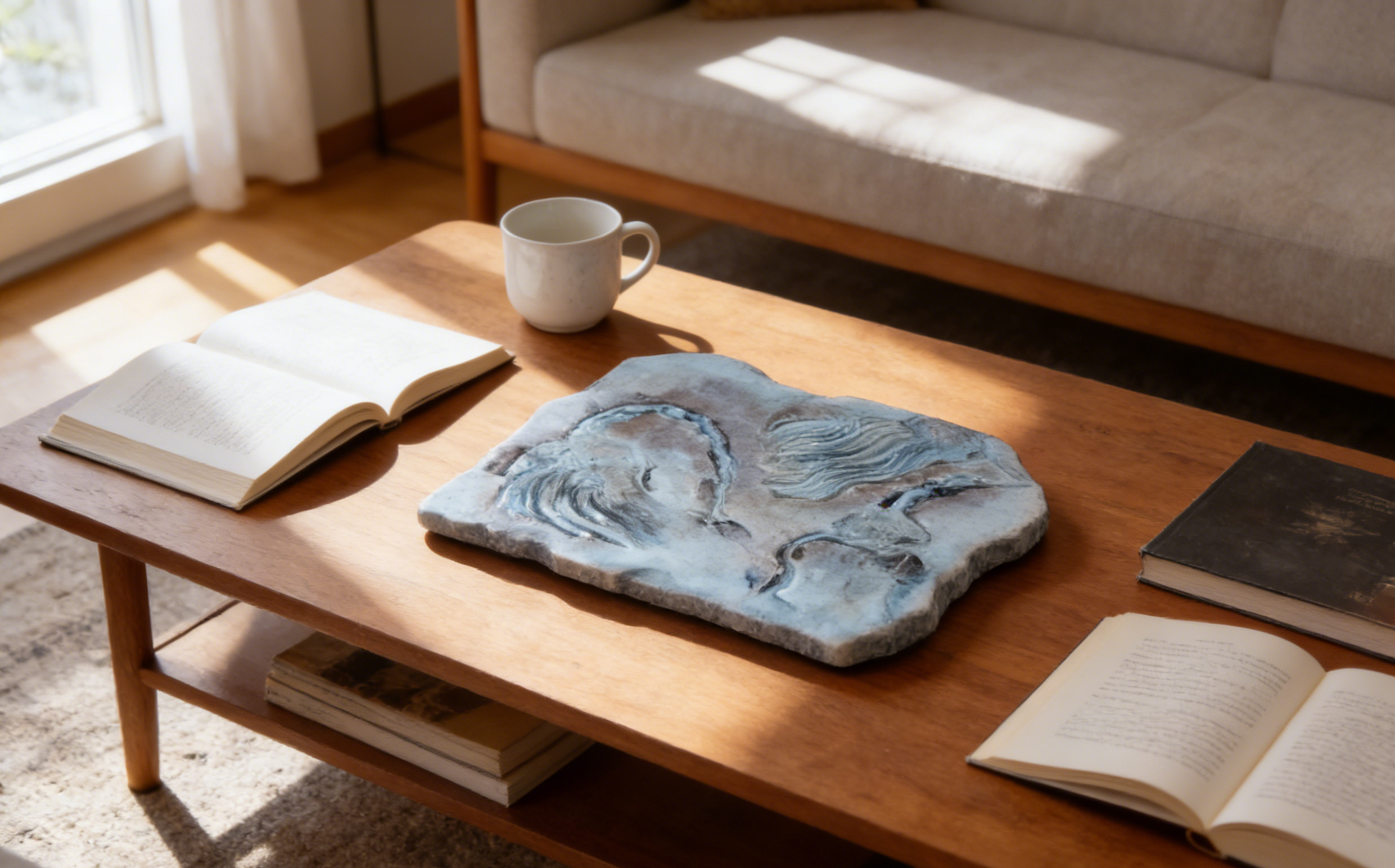 Fossil-Inspired Wall Plaque | 43×5×32.5 CM | Rustic Home Decor Accent 🪨