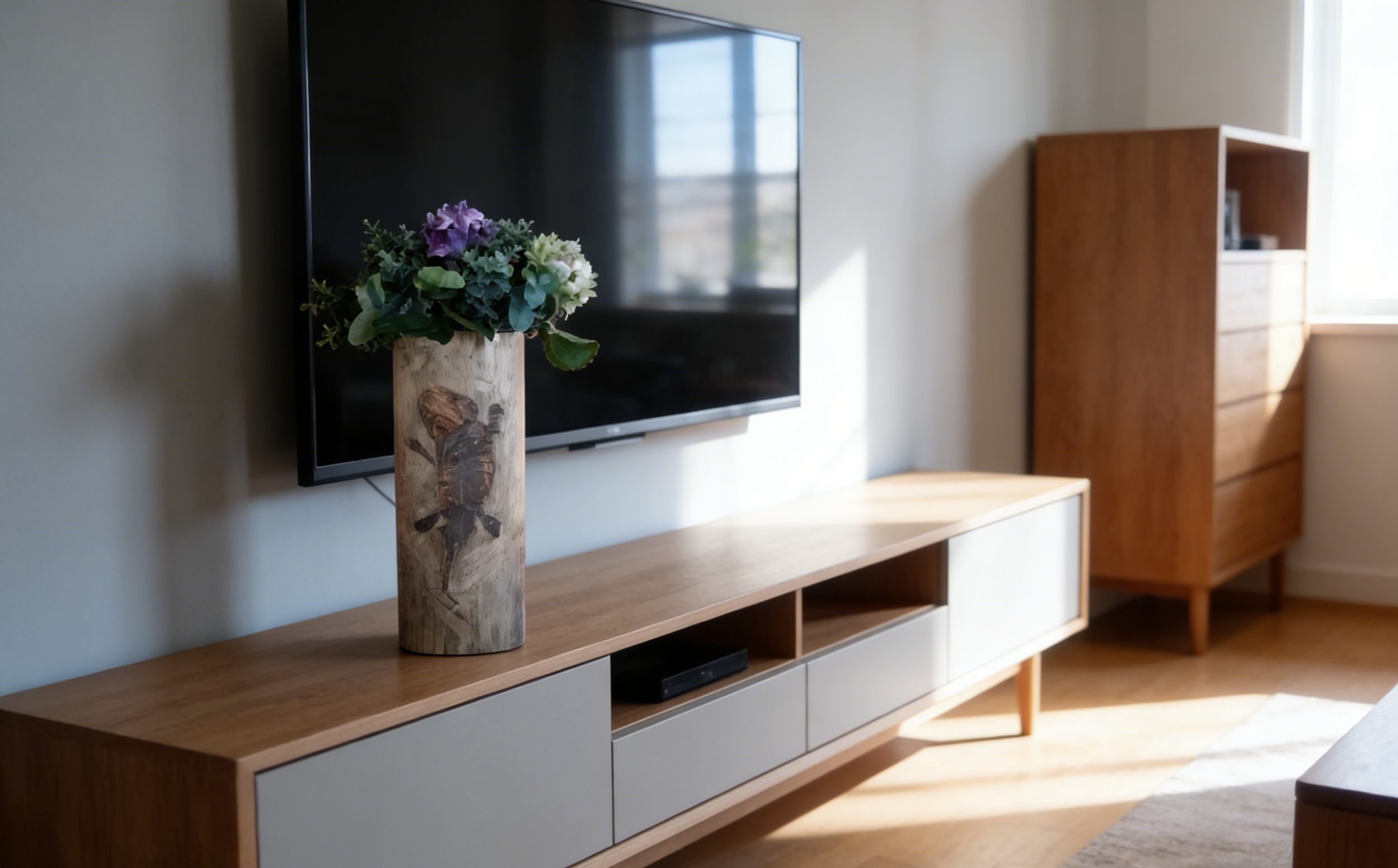 Dinosaur Fossil Wood Vase | 20×13.5×51 CM | Rustic Floral Decor Accent 🪵