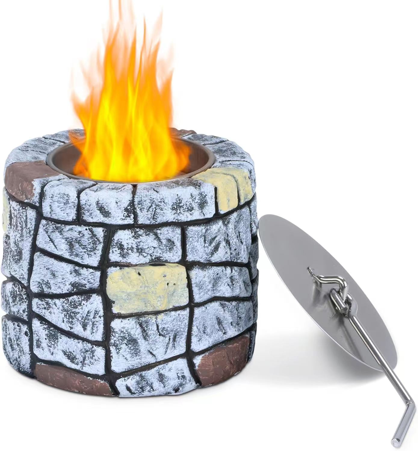 Mini Stacked Stone Concrete Tabletop Fire Bowl（no alcohol）