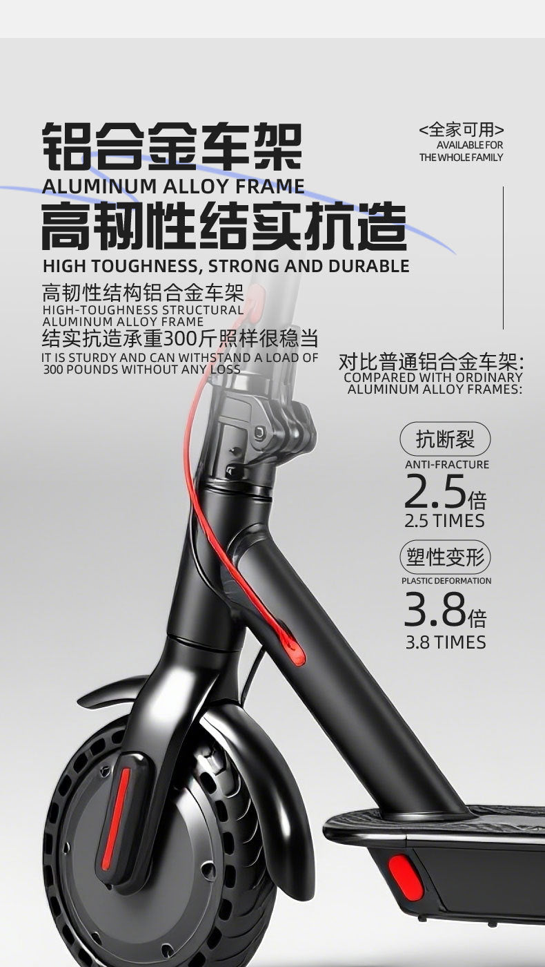 Electric Scooter, Portable Folding Commuter Scooter for Adults and Students, Urban City Riding