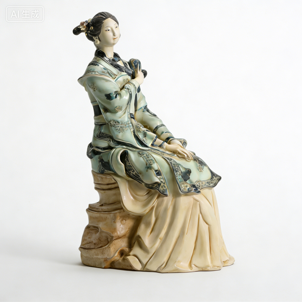 Heart Soars Chinese Traditional Lady Figurine Sculpture, Decorative Art Statue, 11x8.5x31 CM