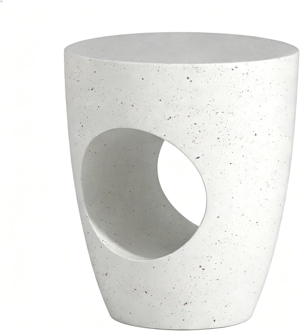 Heart Soars Weatherproof Concrete Side Table – Lightweight Outdoor Accent Table