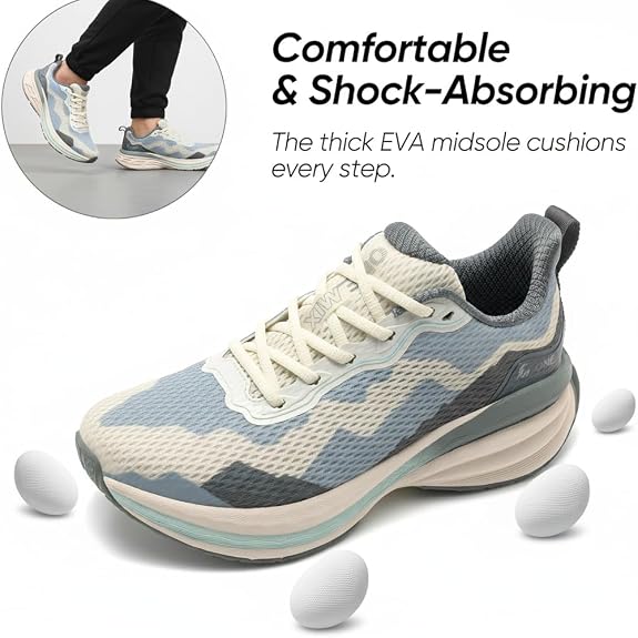 ONEMIX Men's Lightweight Running Shoes, Wide Toe Box Design, Breathable Walking Sneakers - Cushioned Non Slip Tennis Gym Training Workout Fashion Jogging Sport Shoes