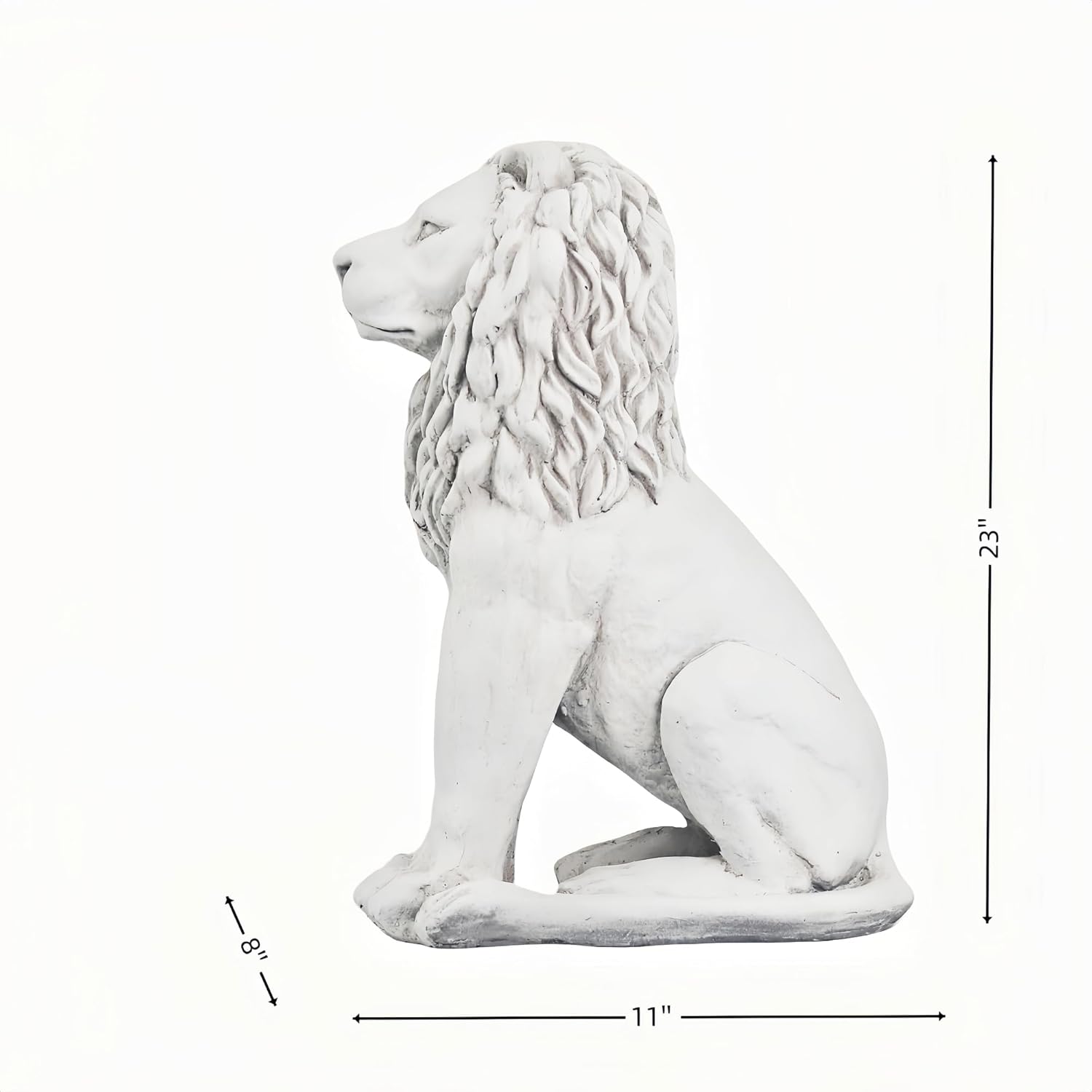 Lion Statue Outdoor Large 23''H Garden Statues MGO Outdoor Statue Guardian Lion Statues Home Decor Garden Decorative Outdoor Sculpture Patio Yard Lawn Decor, White