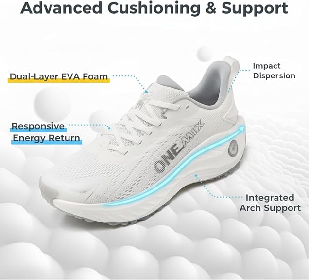 ONEMIX Running Shoes, Non Slip Sneakers for Men,Resistant Work Sneakers, Tennis Walking Road Running Athletic Shoes - Ideal for Food Service, Healthcare & Hospitality