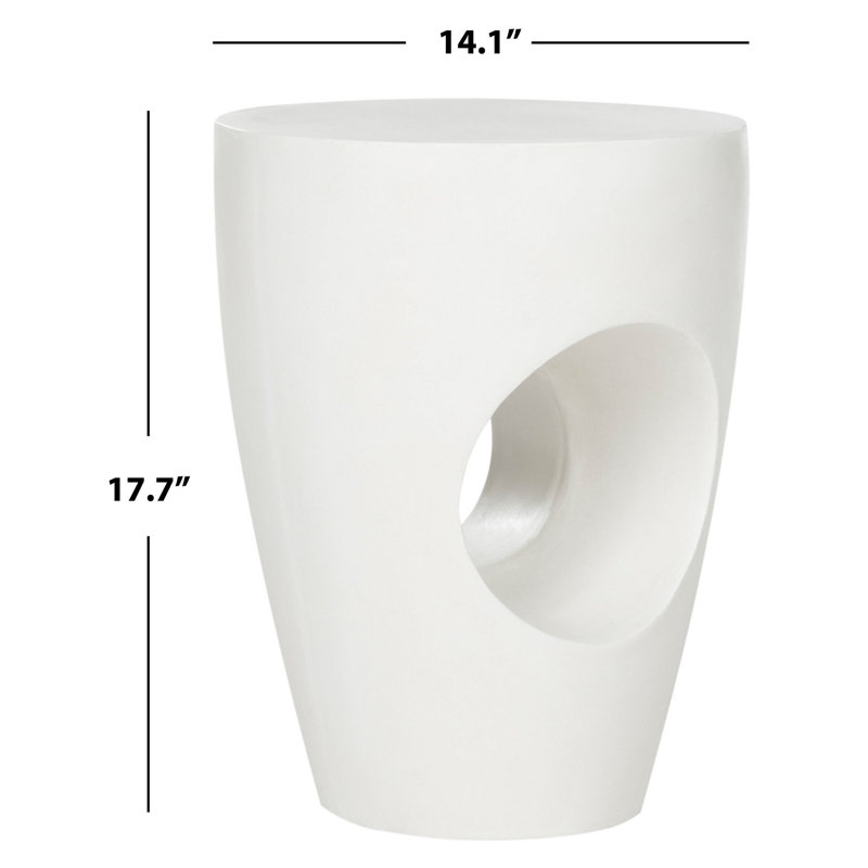 Heart Soars Weatherproof Concrete Side Table – Lightweight Outdoor Accent Table