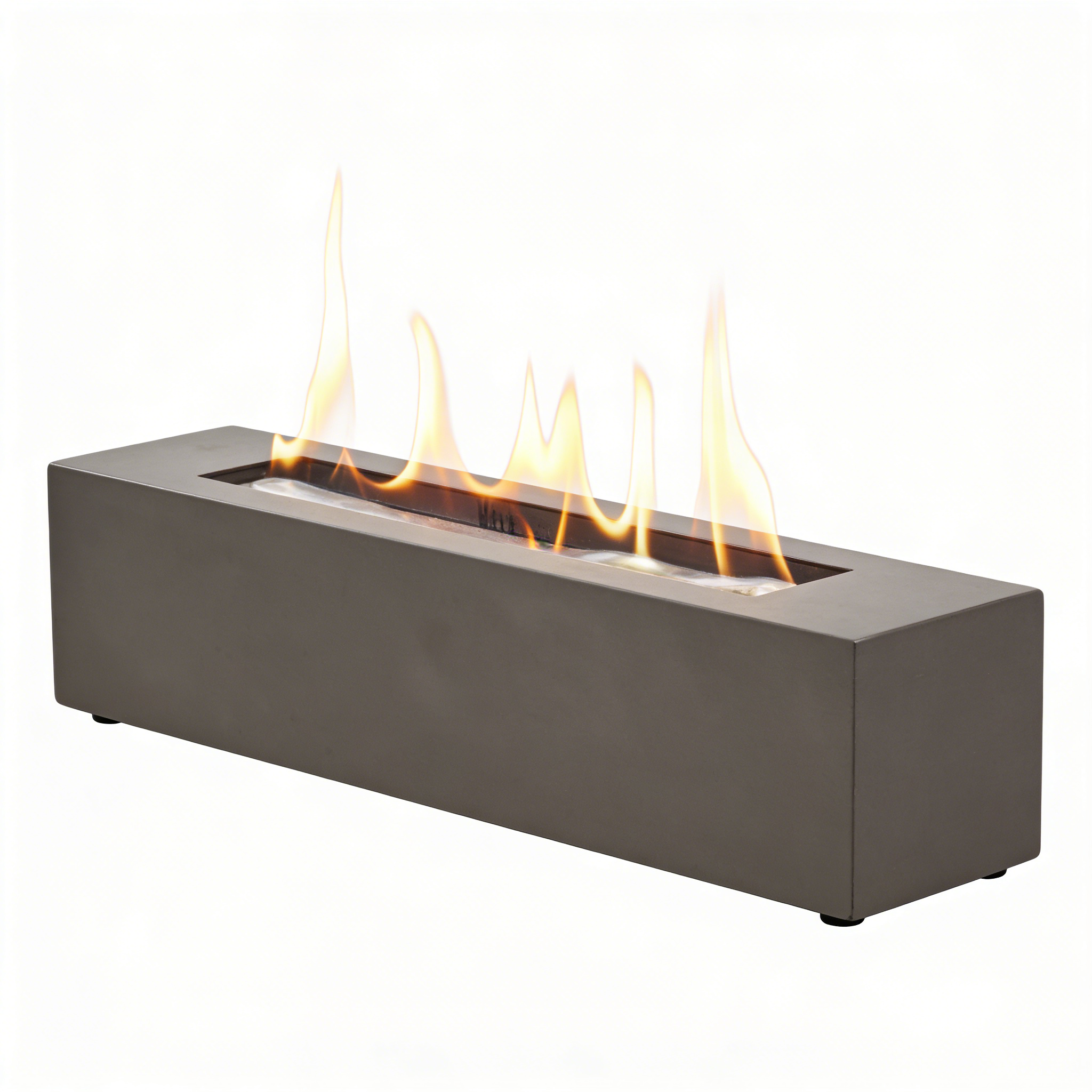 Modern Rectangular Concrete Fire Bowl （no alcohol）– Portable Tabletop Fire Pit with Full Accessory Set