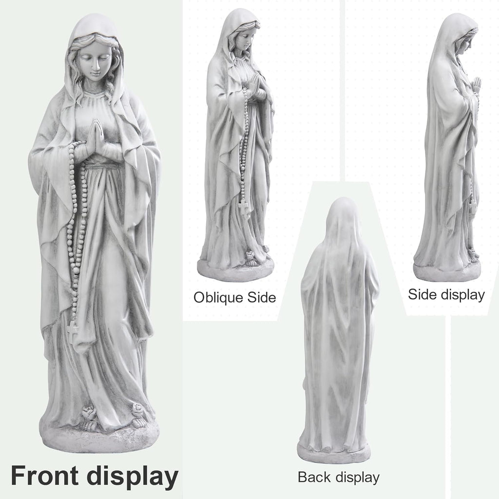Virgin Mary Praying Statue 29.9 Inch Tall Outdoor Garden Religious Decorations Statue Clearance for Home Yard Patio Lawn Hallway Decor Sculpture Magnesium Oxide Stone