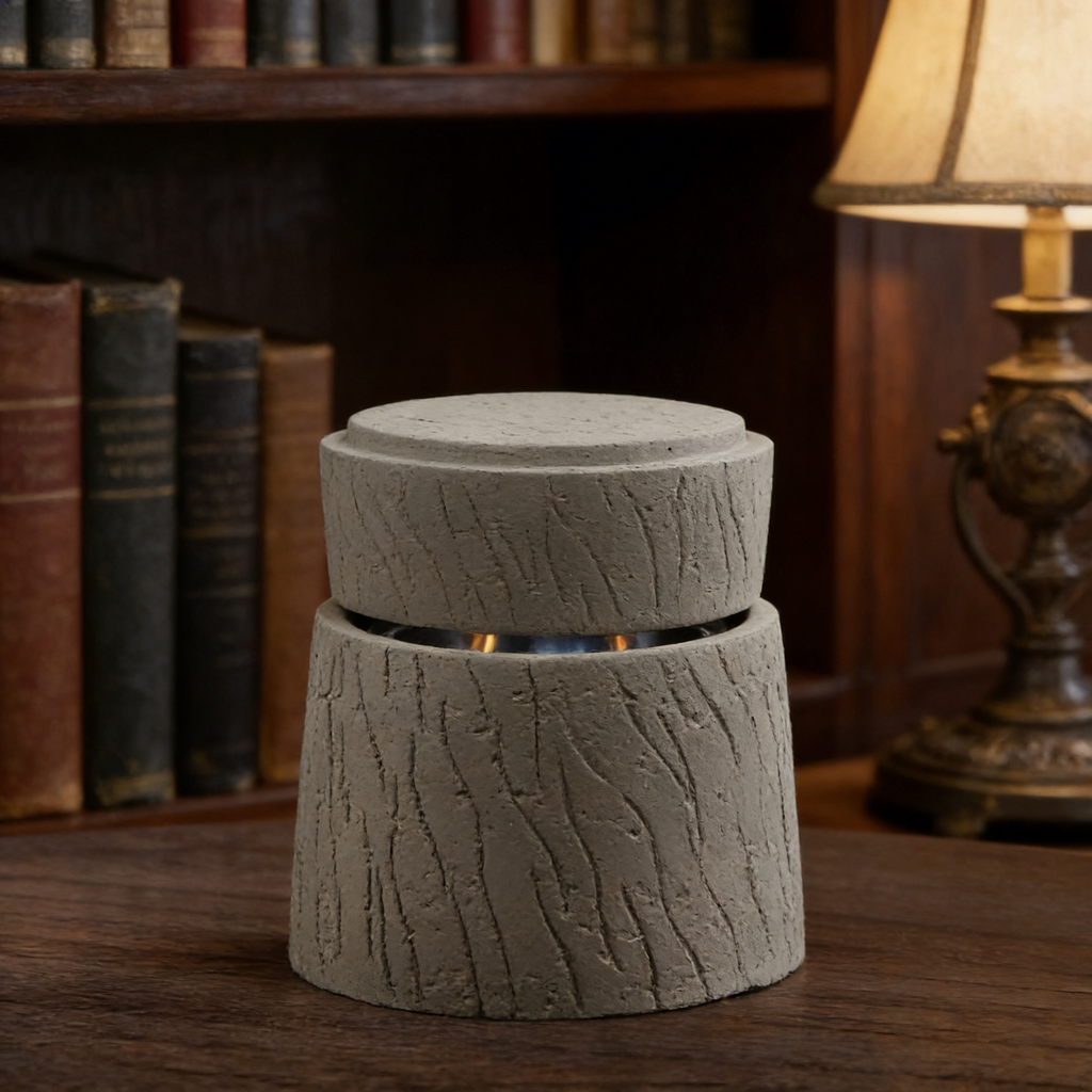 Heart Soars Tabletop Fire Bowl（no alcohol）, Concrete Tabletop Alcohol Burner with Lid, 4.5x4.5x4.7 Inch, Includes Cotton Wick, Burner, Extinguisher
