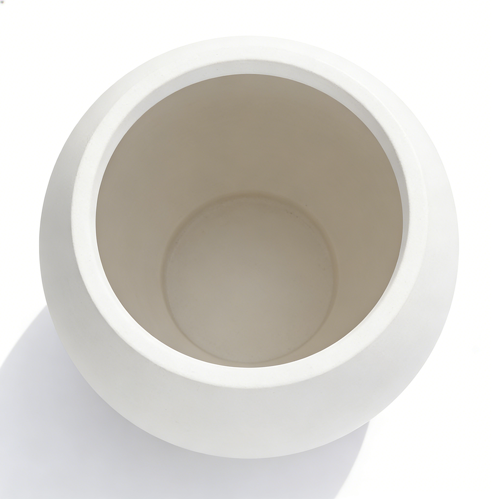 Heart Soars Modern Round Planter Pot, White, Smooth Finish, 17x17x13 Inches, Indoor Outdoor Garden Decor