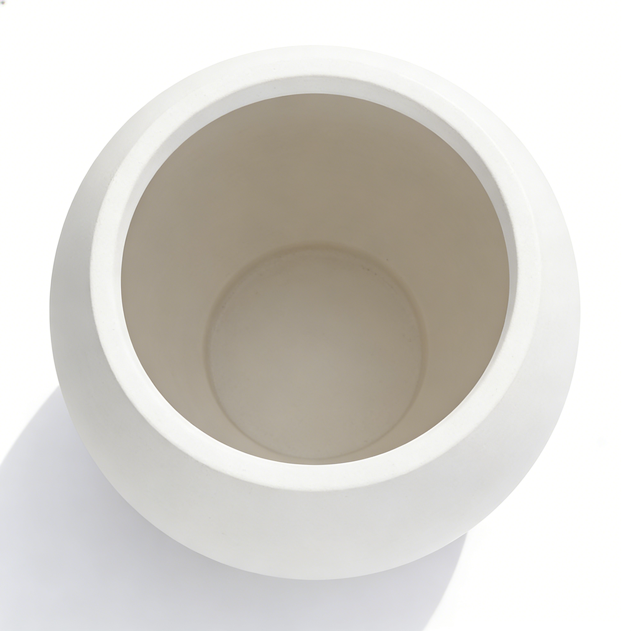Heart Soars Modern Round Planter Pot, White, Smooth Finish, 17x17x13 Inches, Indoor Outdoor Garden Decor