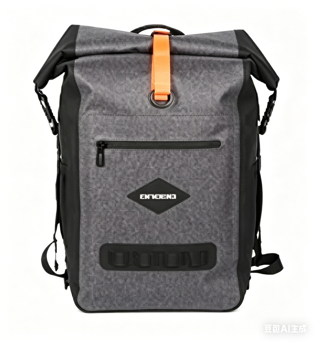 Outdoor Waterproof Backpack, 26L, Lightweight, PVC, Roll-Top Closure, Adjustable Padded Shoulder Straps, for Cycling, Hiking, and Travel