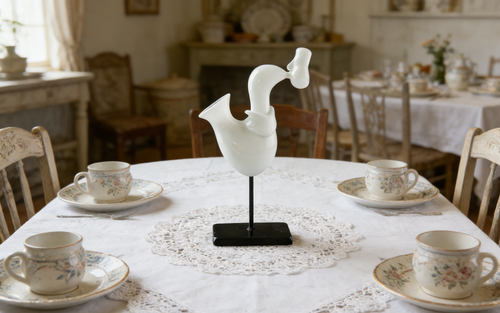 Abstract Saxophonist Sculpture | White Modern Musician Figurine | Minimalist Band-Themed Home Decor