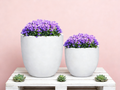 Heart Soars Smooth Round Planters Set of 2, White, Magnesium Oxide, Large 17.7x17.7x16.9 Inches and Medium 13.8x13.8x12 Inches