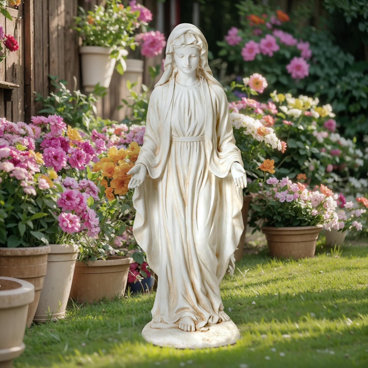 Virgin Mary Statue Outdoor, 30'' Religious Garden Statue, Blessed Mother Outdoor Statue, Virgen De Guadalupe Statues, Large Outdoor Garden Statues, Sculptures Decorations Home Yard Patio